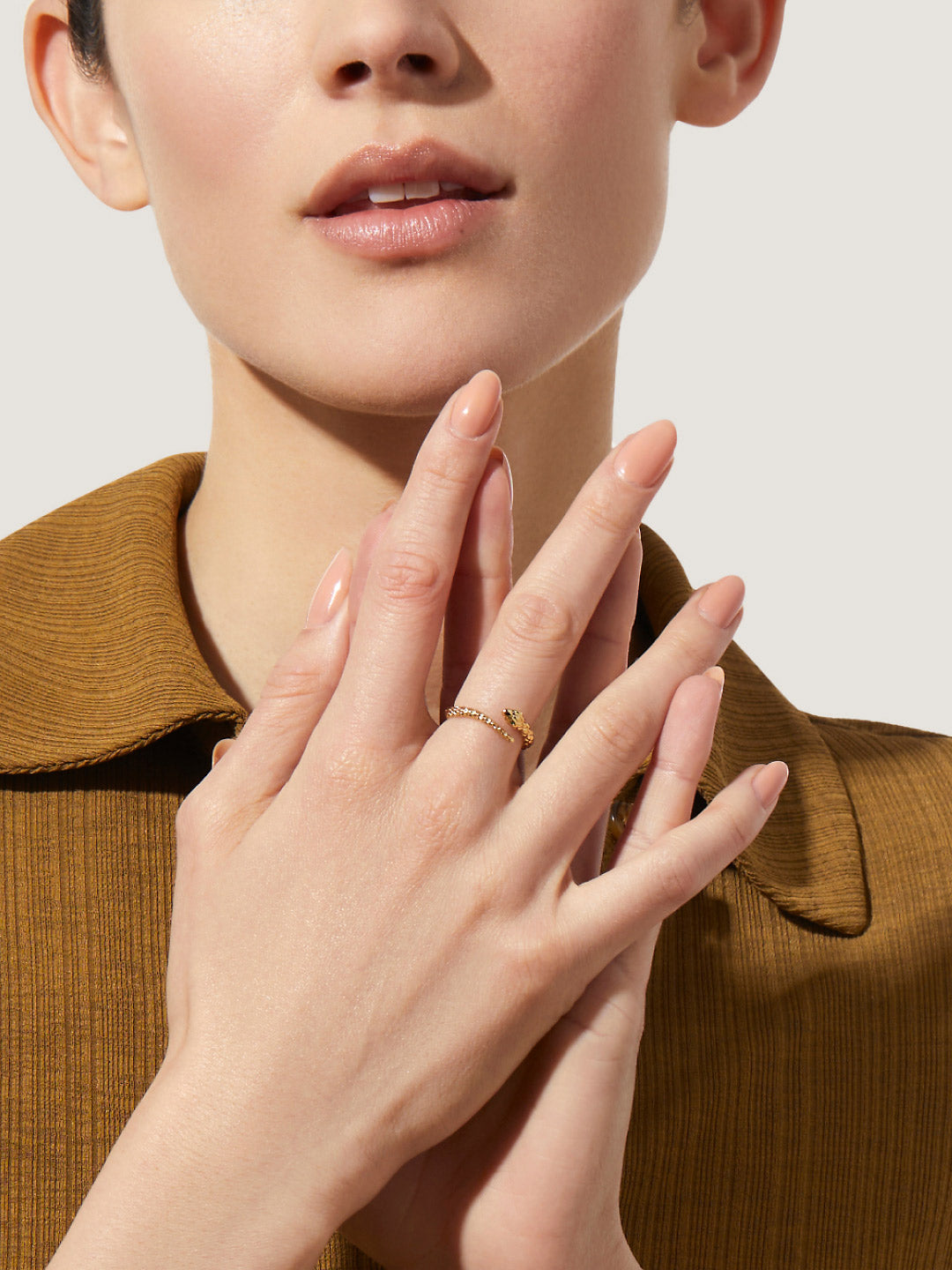 Cleo Snake Ring | 14K Gold on Brass | Cubic Zirconia