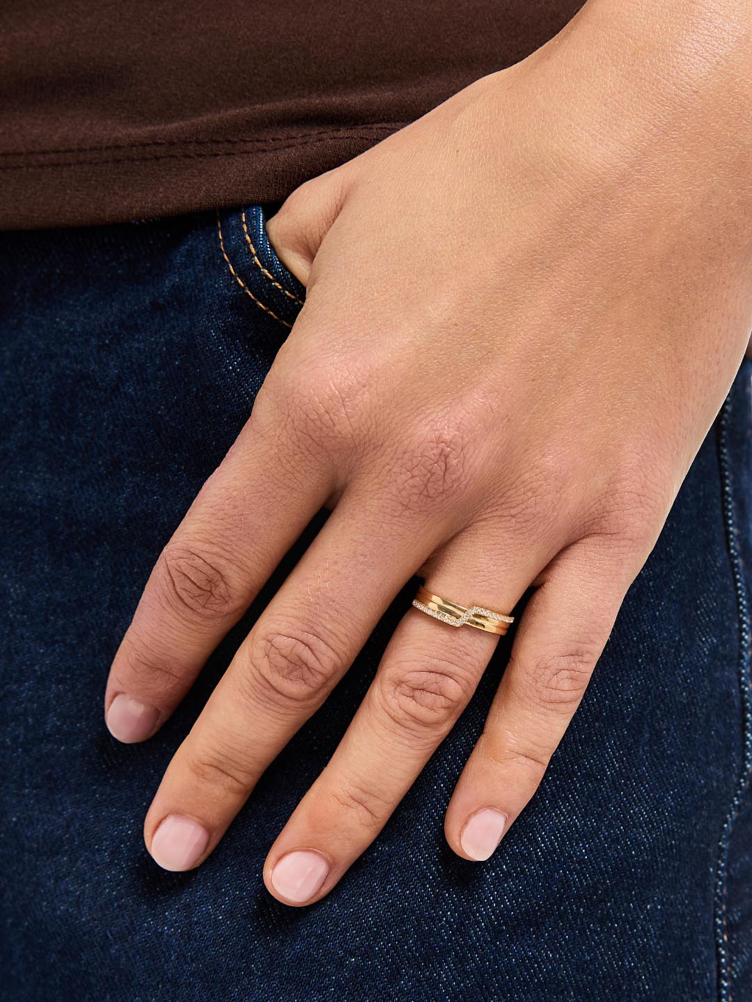 Triple Diamond Elevate Ring | 10K Solid Gold | 0.11 CTW Diamonds