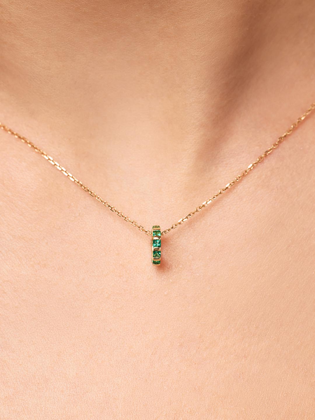 Emerald Zeno Charm | 10K Solid Gold | Emerald