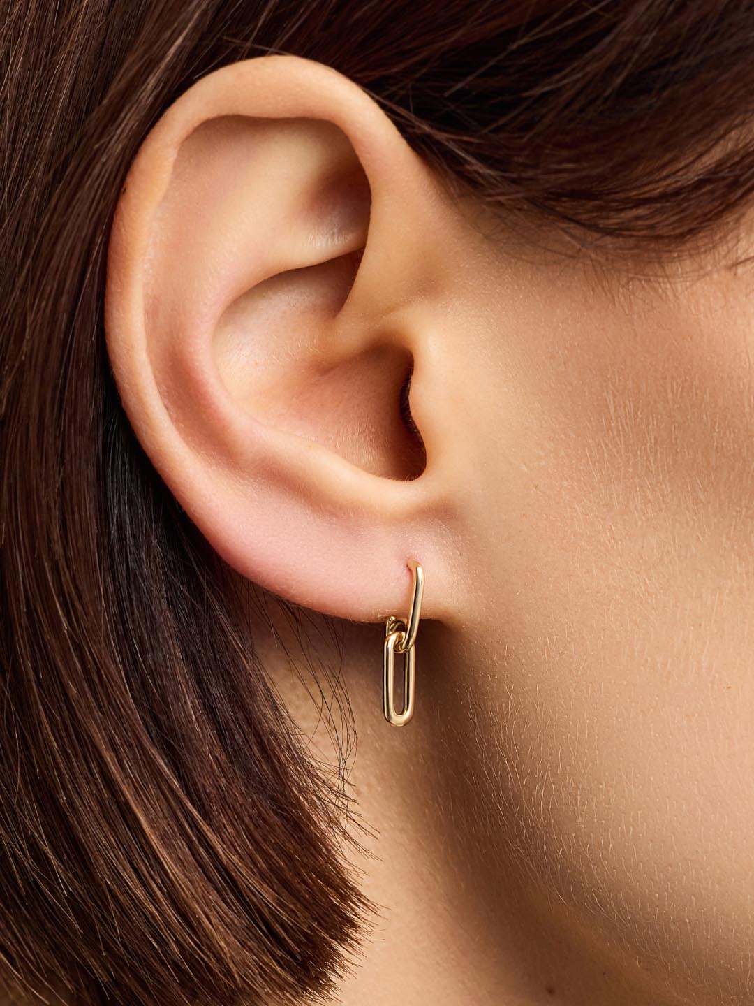 Oval Links Drop Earrings | 10K Solid Gold