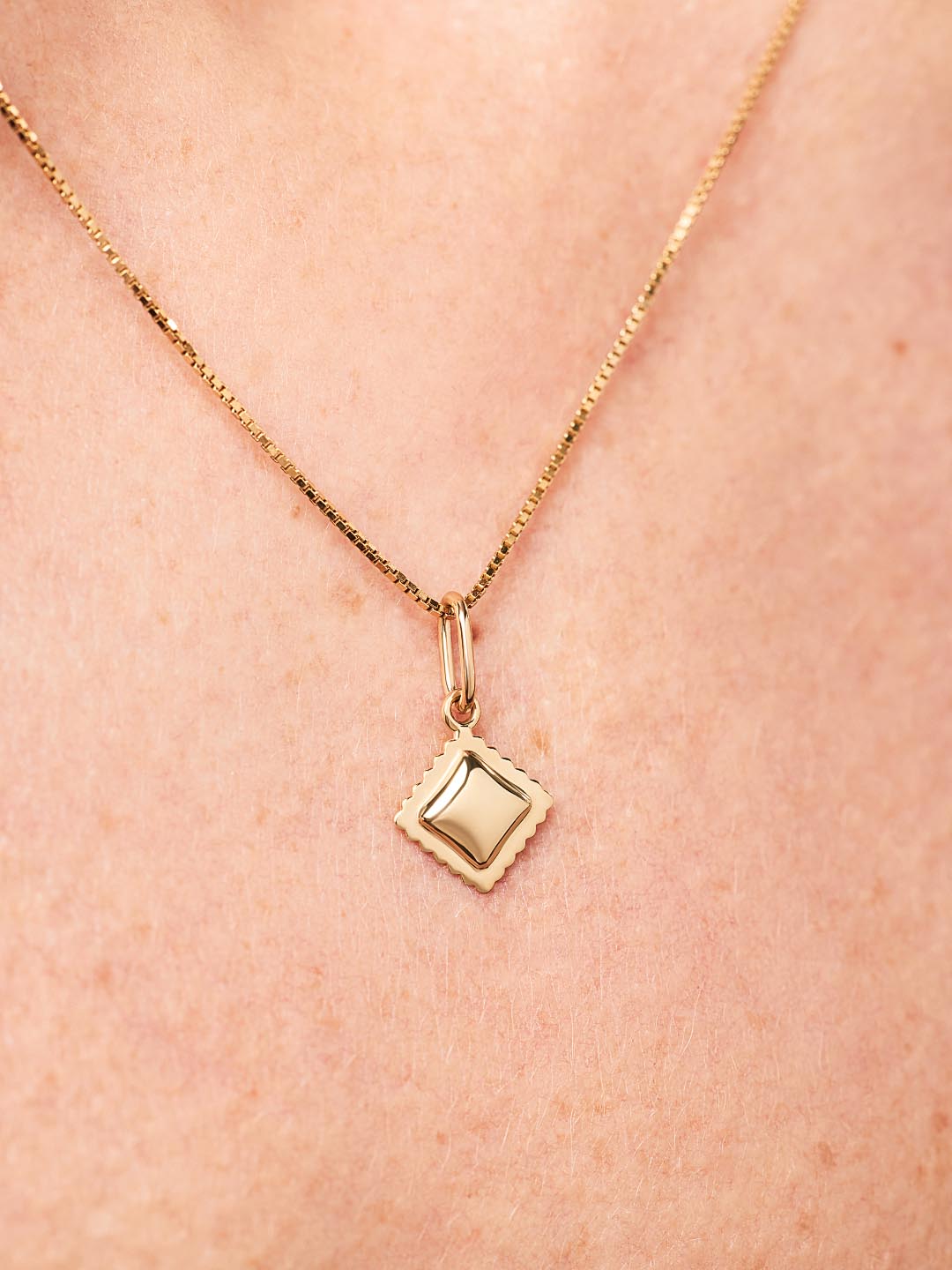 Mini Ravioli Charm | 10K Solid Gold
