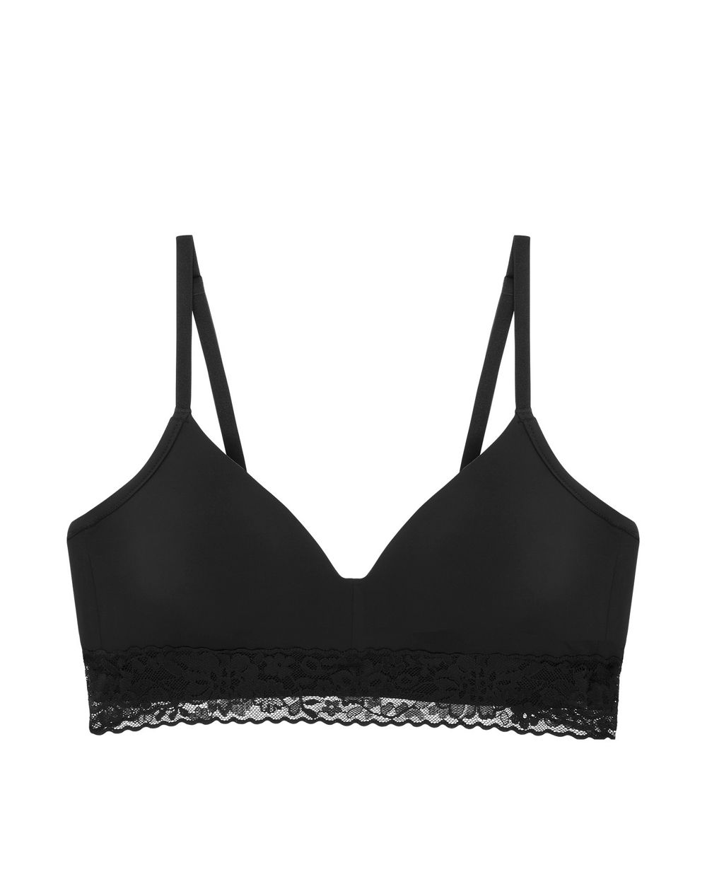 Lace Molded Wireless Bra | Black