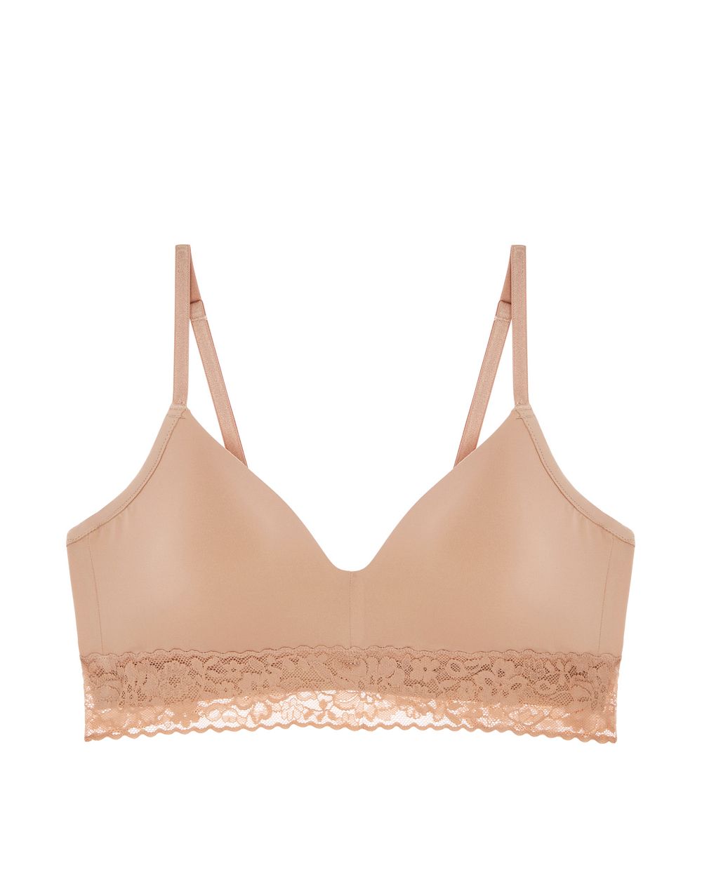Lace Molded Wireless Bra | Taupe
