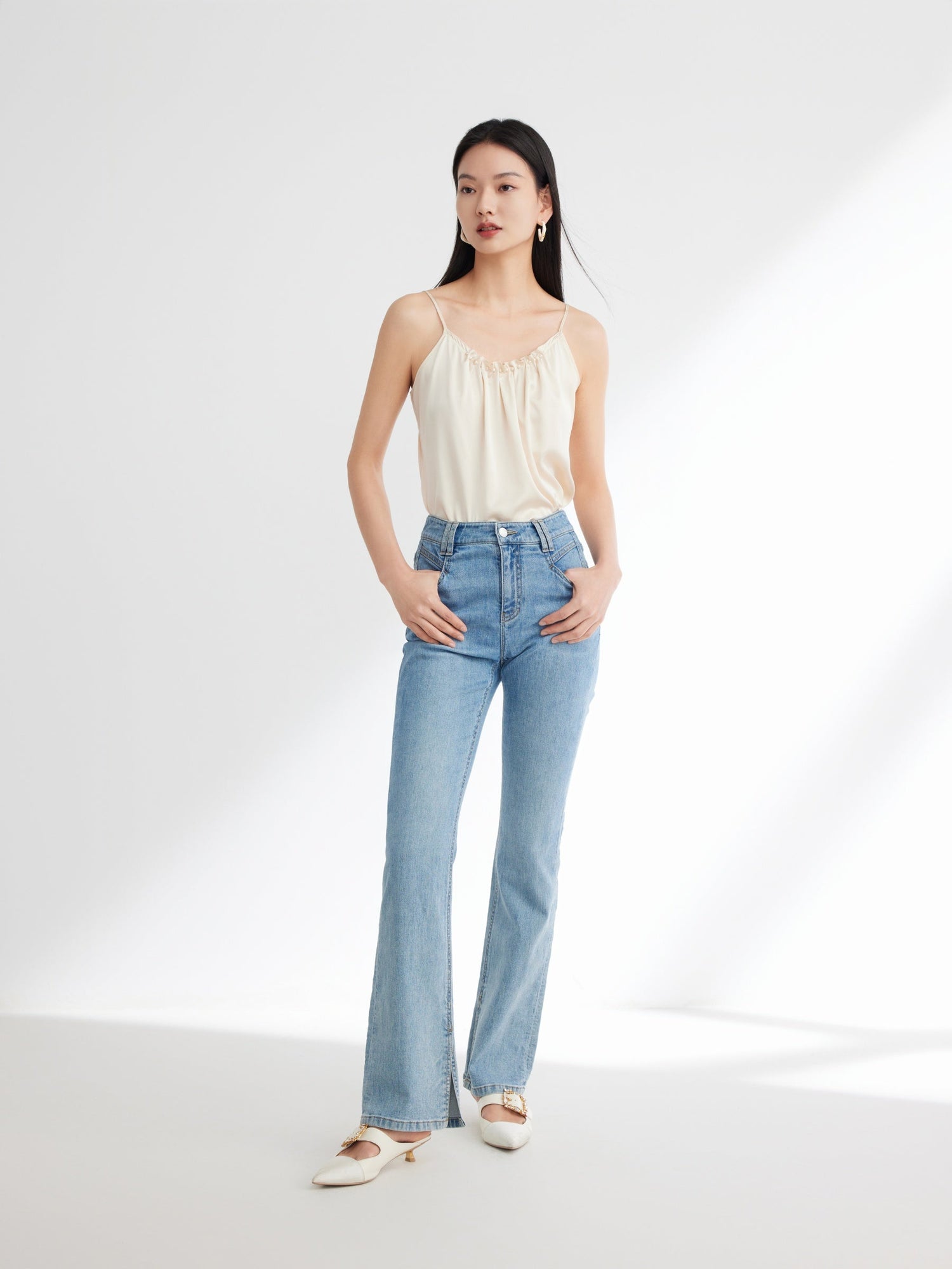 Elegant Mulberry Silk Cami | Beige