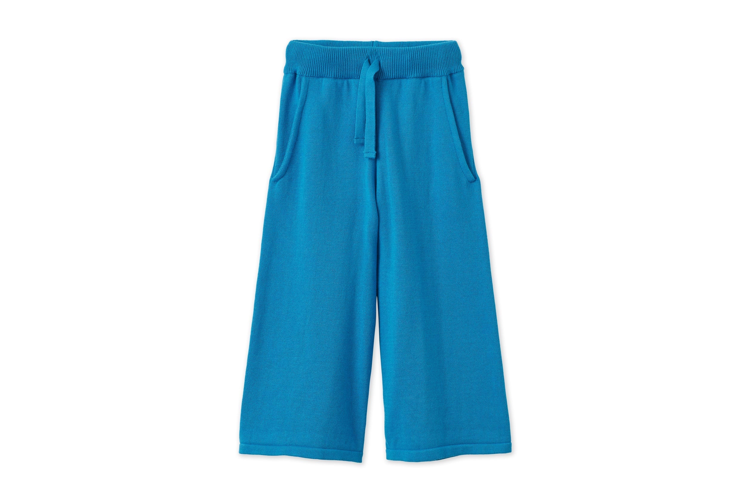 Organic Knit Wide Leg Trousers | Archipelago Blue