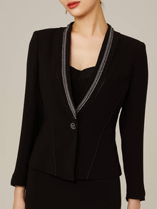 Triacetate Single-Button Blazer | Black