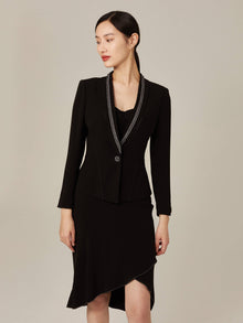 Triacetate Single-Button Blazer | Black