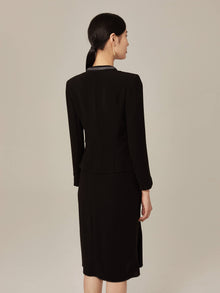 Triacetate Single-Button Blazer | Black