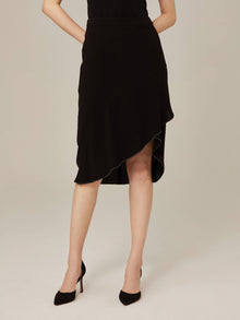 Ruffled Hem Midi Dress | Black