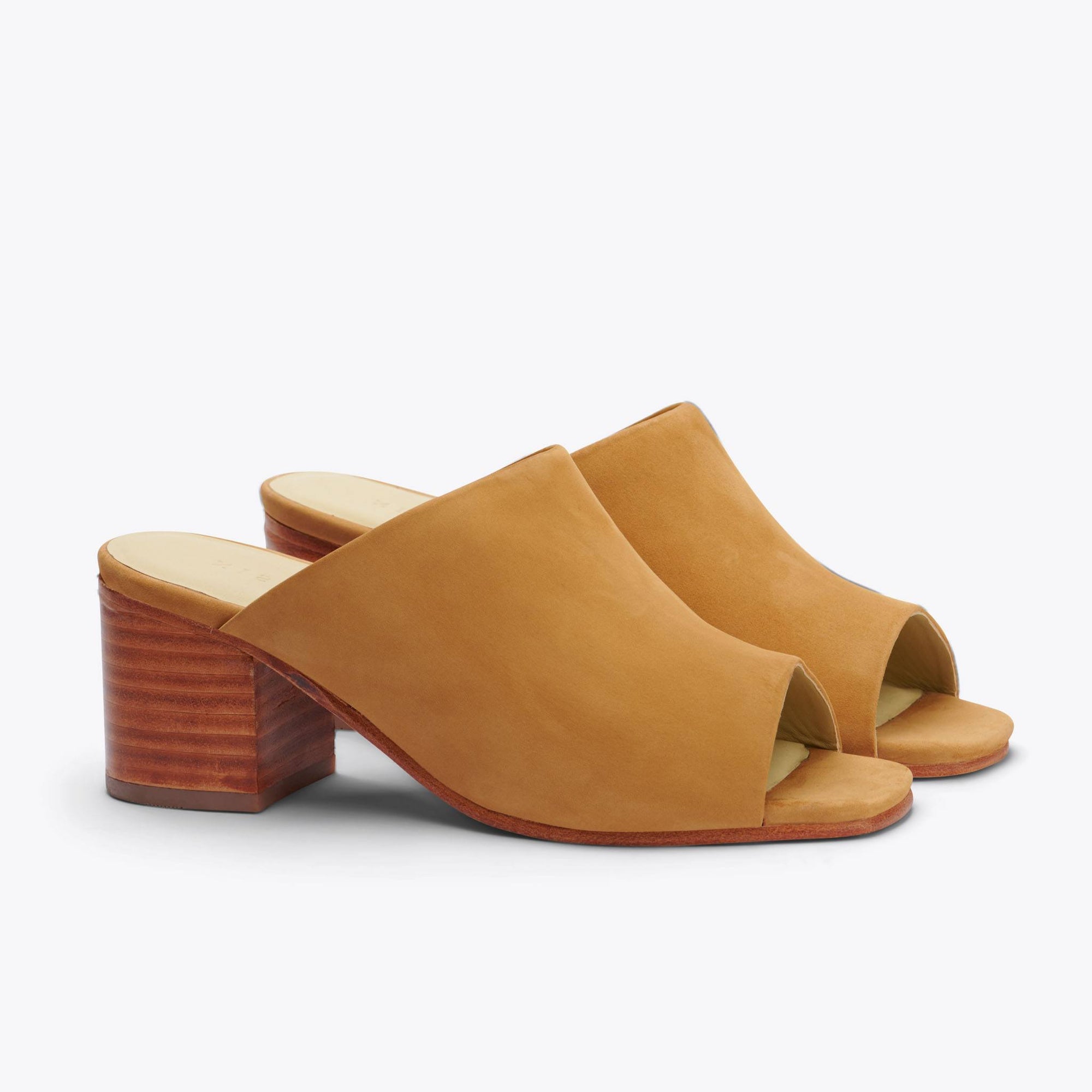 Paloma Open Toe Mule Sand Women's Leather Heel Nisolo