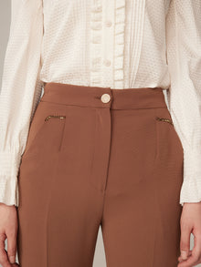 Triacetate Flare-Leg Pants | Brown