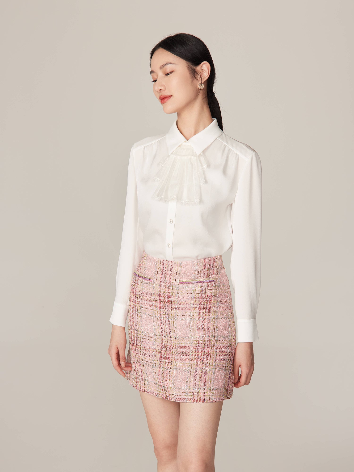 Classic Collar Button-Down Shirt | White