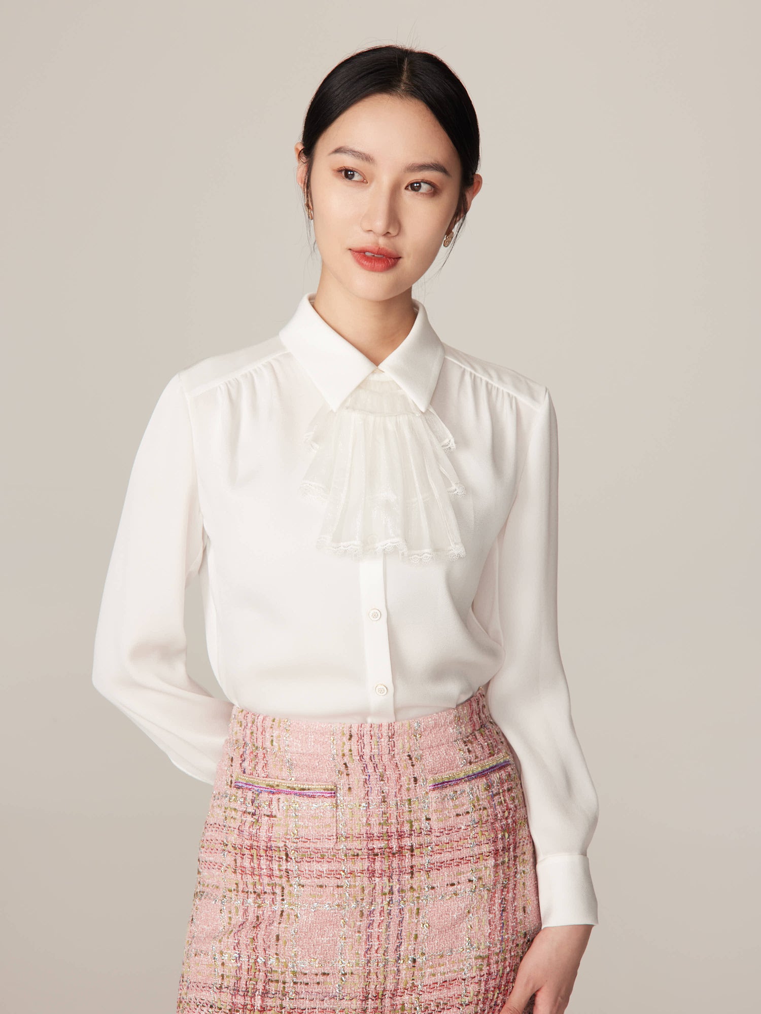 Classic Collar Button-Down Shirt | White