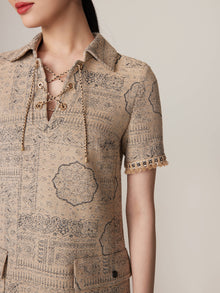 Short Sleeve Dress | Camel