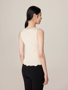 Sleeveless Knit Top | Beige