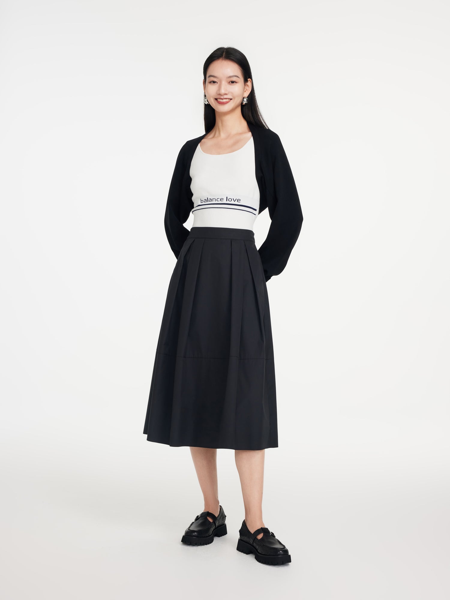 A-Line Midi Skirt | Black