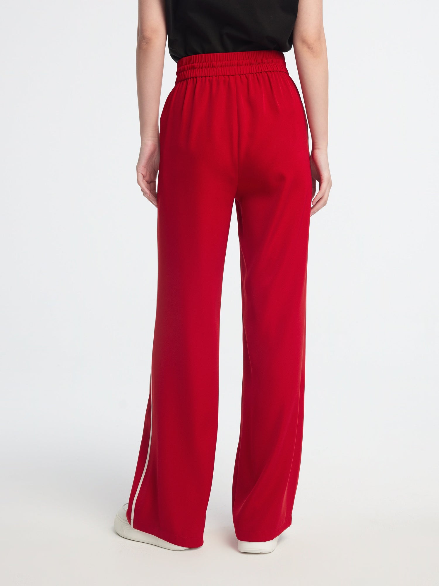 High-Waisted Wide-Leg Pants | Red