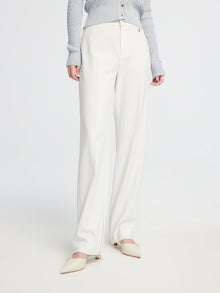 Straight Leg High-Waisted Pant | White