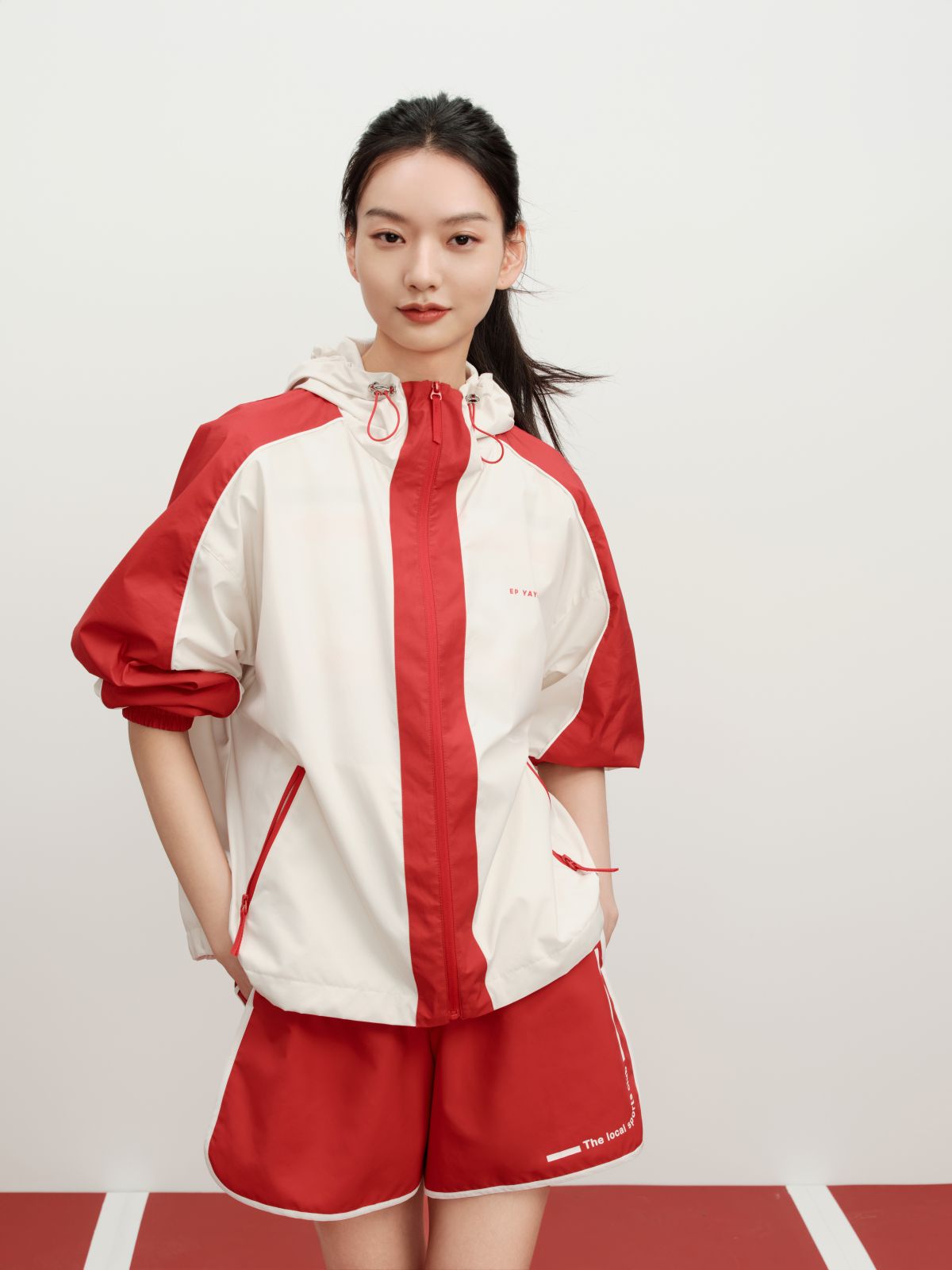 Color Block Sports Jacket | Beige