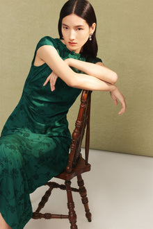 Chinese Style Silk Qipao Dress | Green