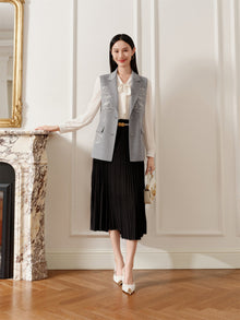 Suit Collar Lightweight Vest | Grey