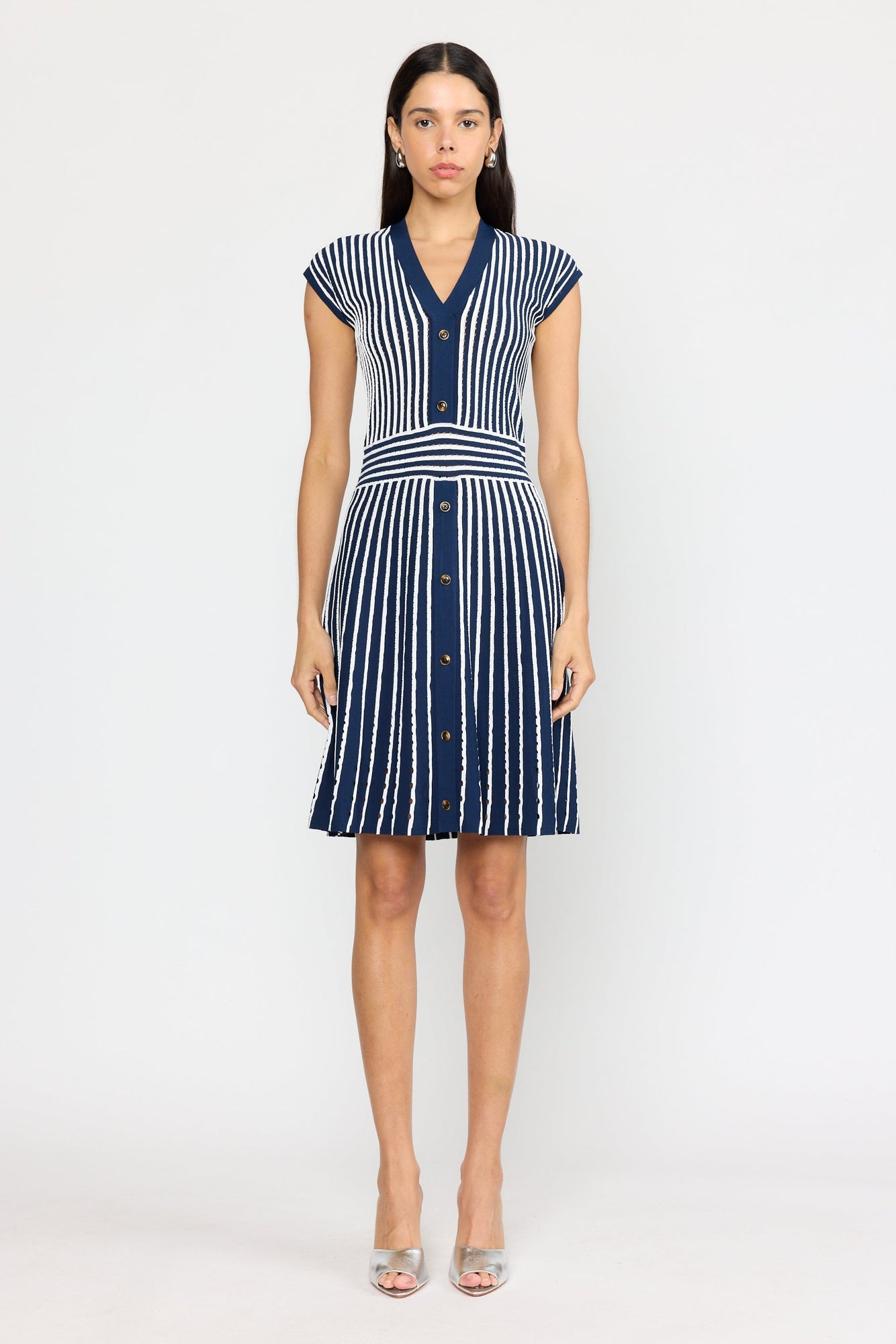 Kris Dress | Pinstripe Navy