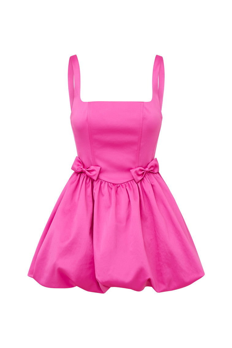 Bayer Satin Mini Dress | Fuchsia