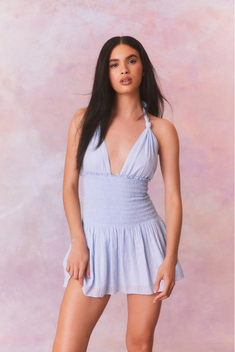 Luisetta Halter Mini Dress | Moonstone