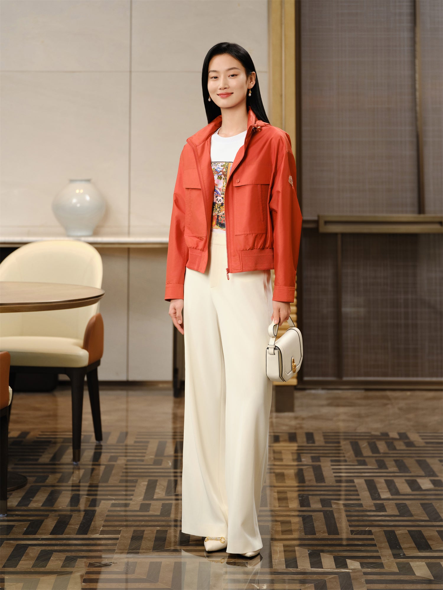 EP Yaying | Short O-Shaped Jacket | Orange