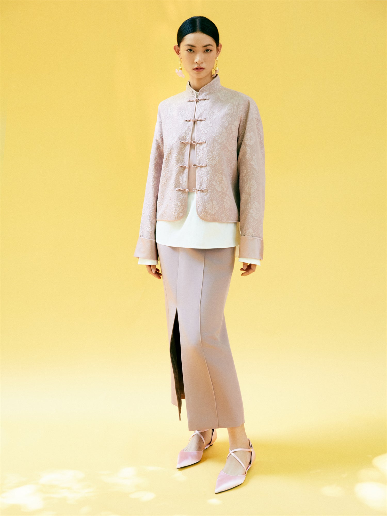 Silk Jacquard Chinese Style Jacket | Purple