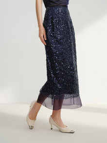 Sequin Skirt | Navy