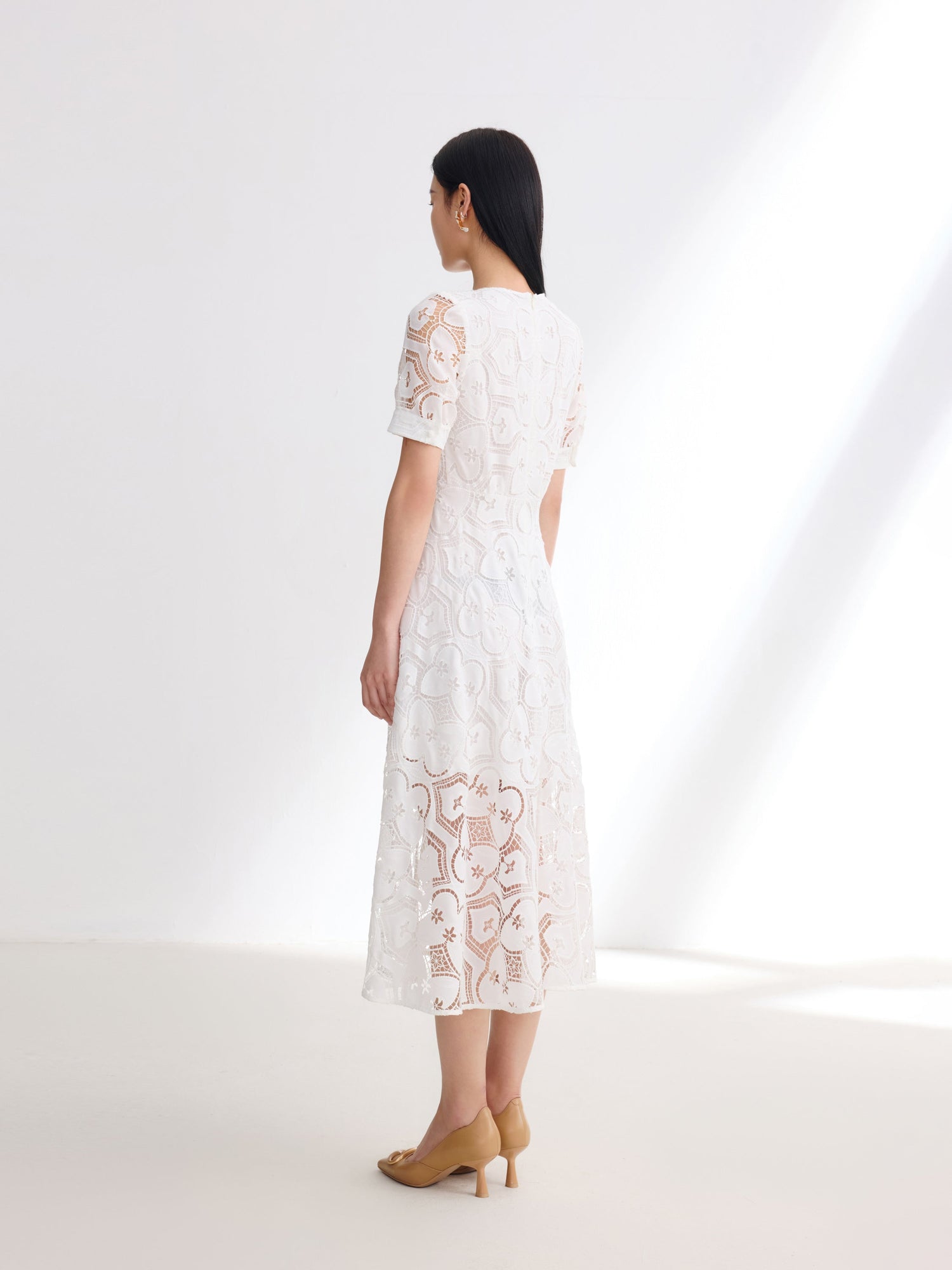 V-Neck Dress | White