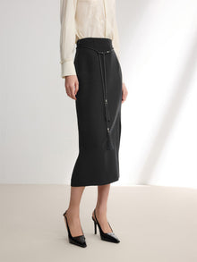 High-Waisted Maxi Skirt | Black