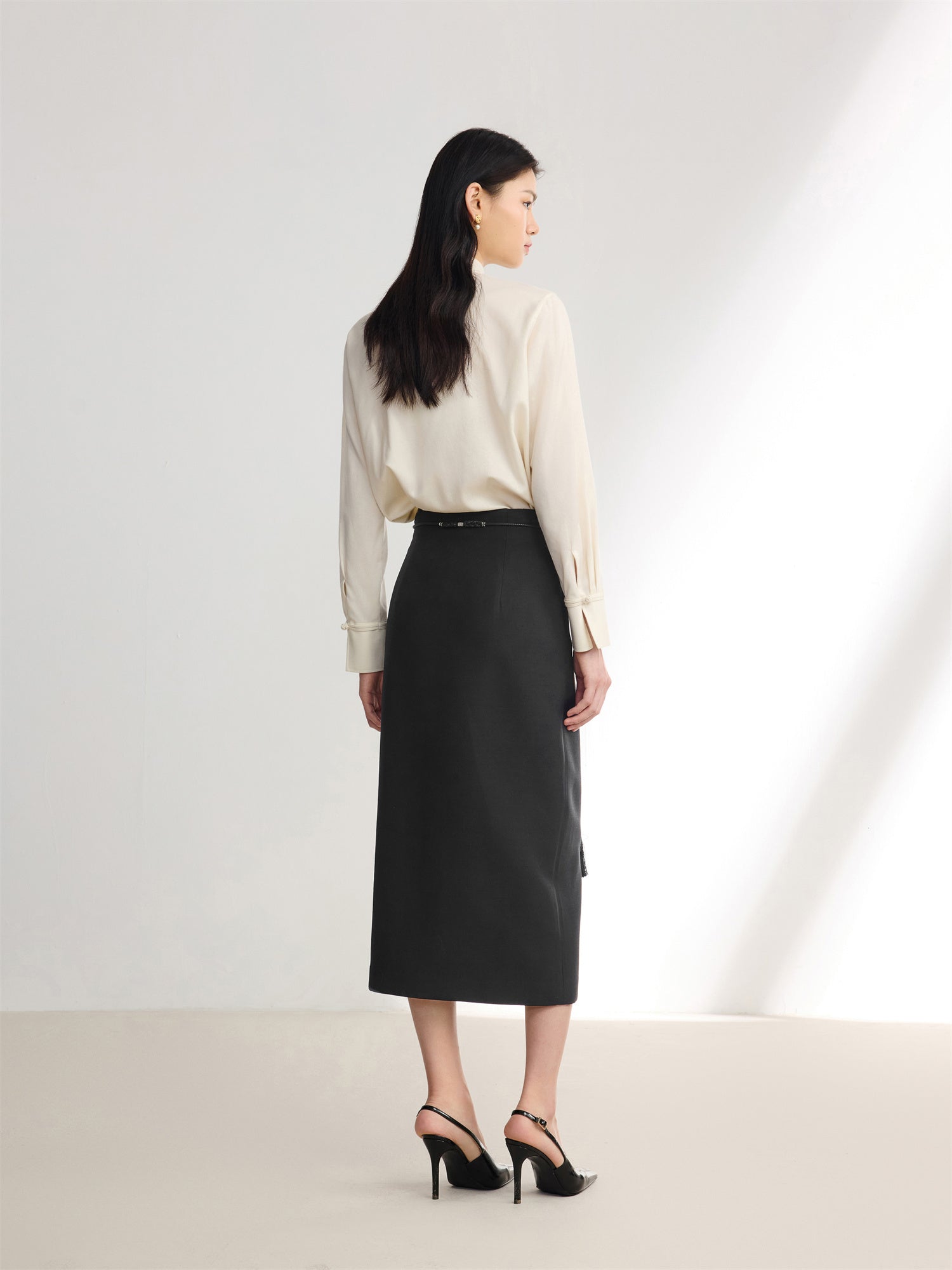 High-Waisted Maxi Skirt | Black