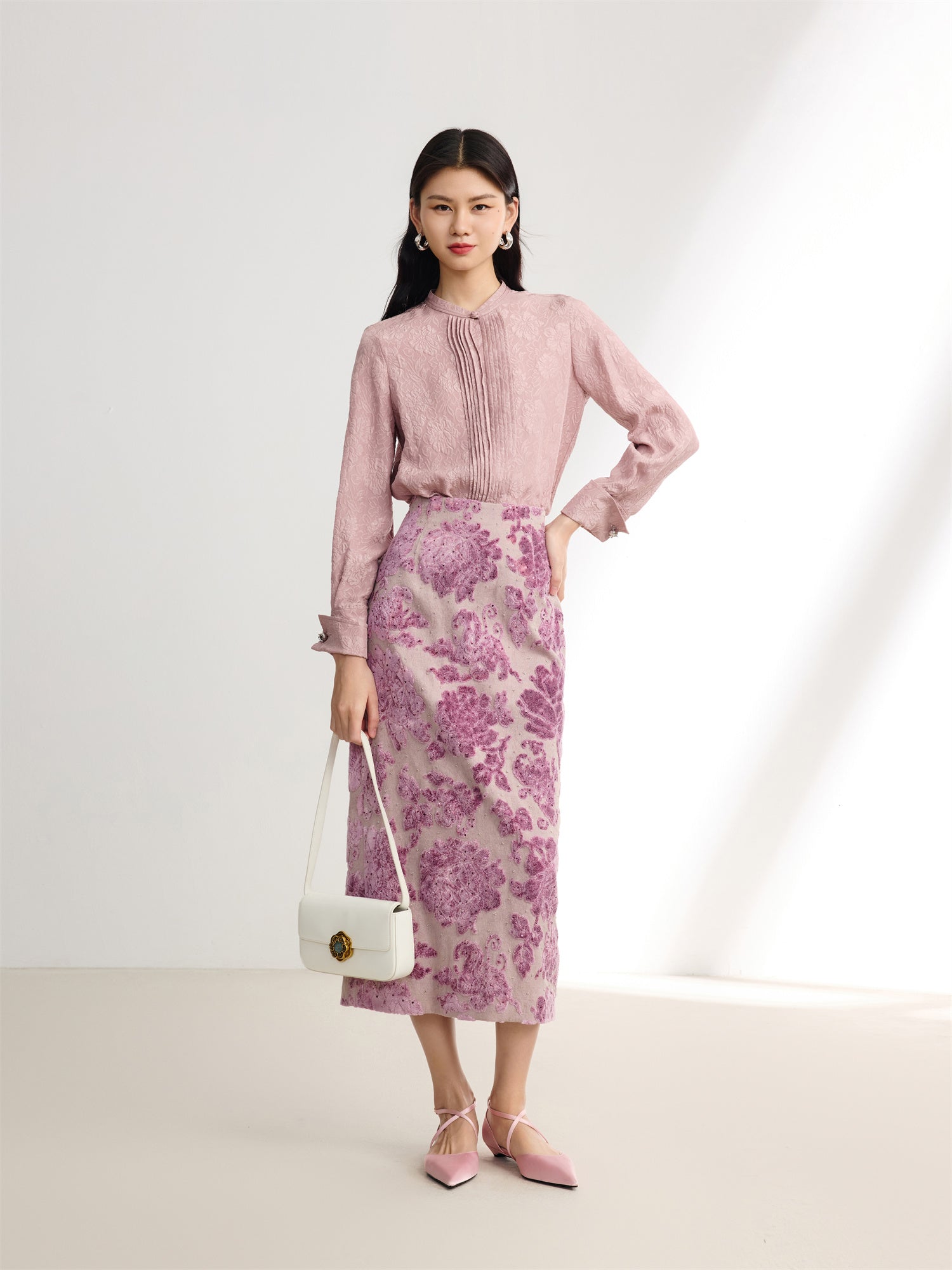 Silk Chinese Style Shirt | Purple