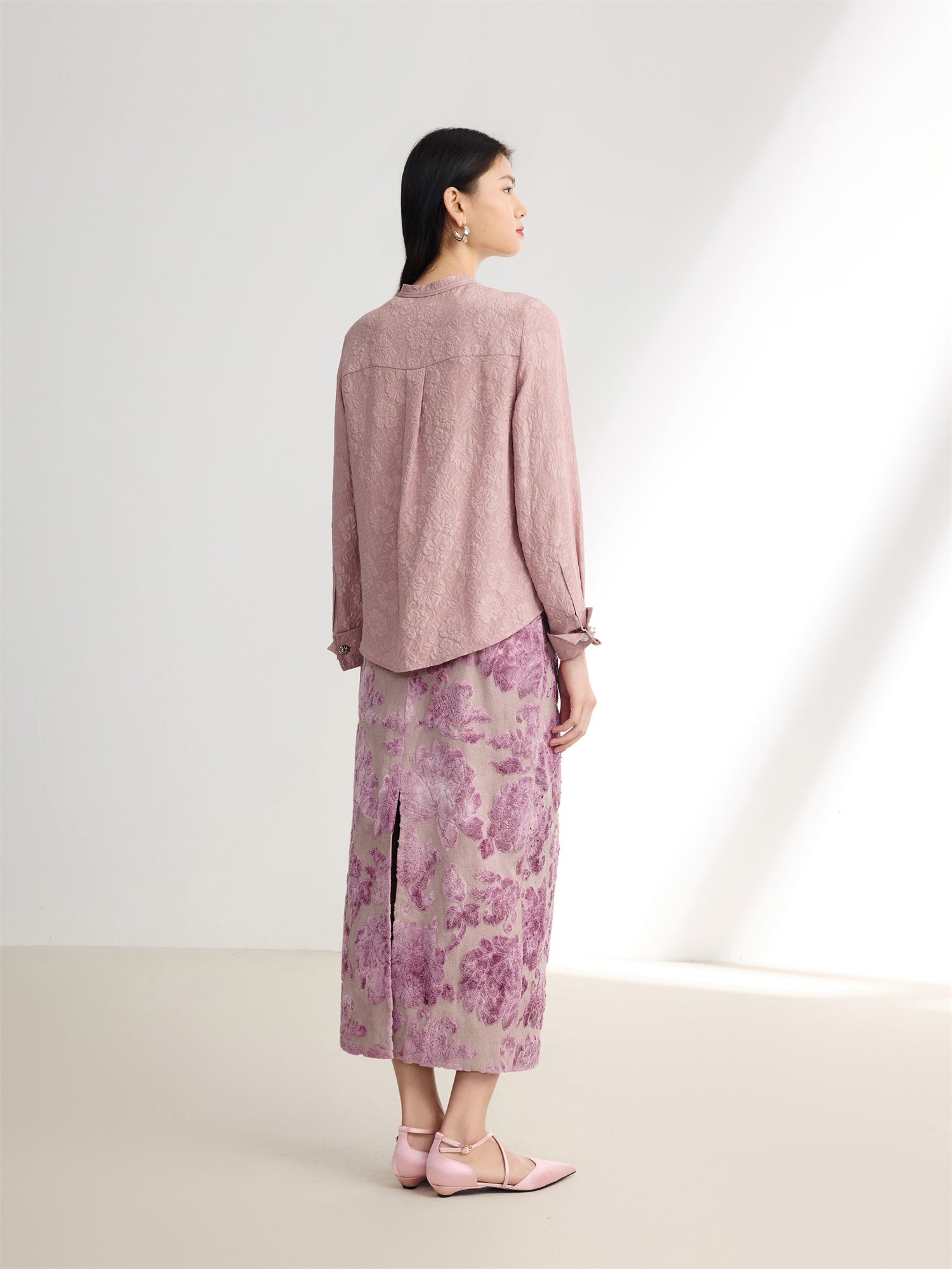 Silk Chinese Style Shirt | Purple