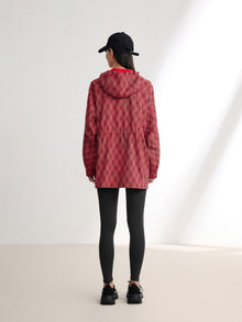 Hooded Printed Sweatshirt | Red