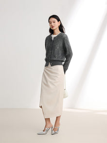 Deconstructed Midi Skirt | Beige
