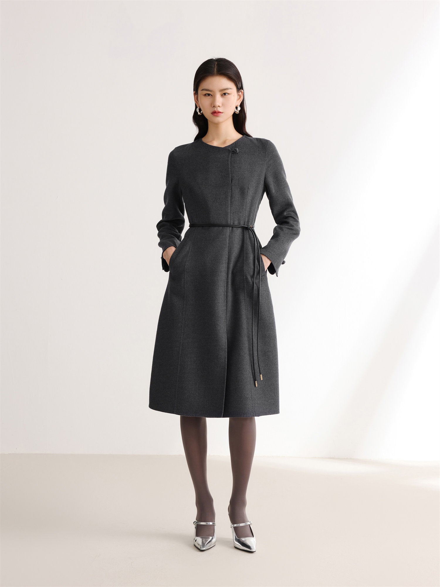 Office Commuter Straight Skirt | Grey