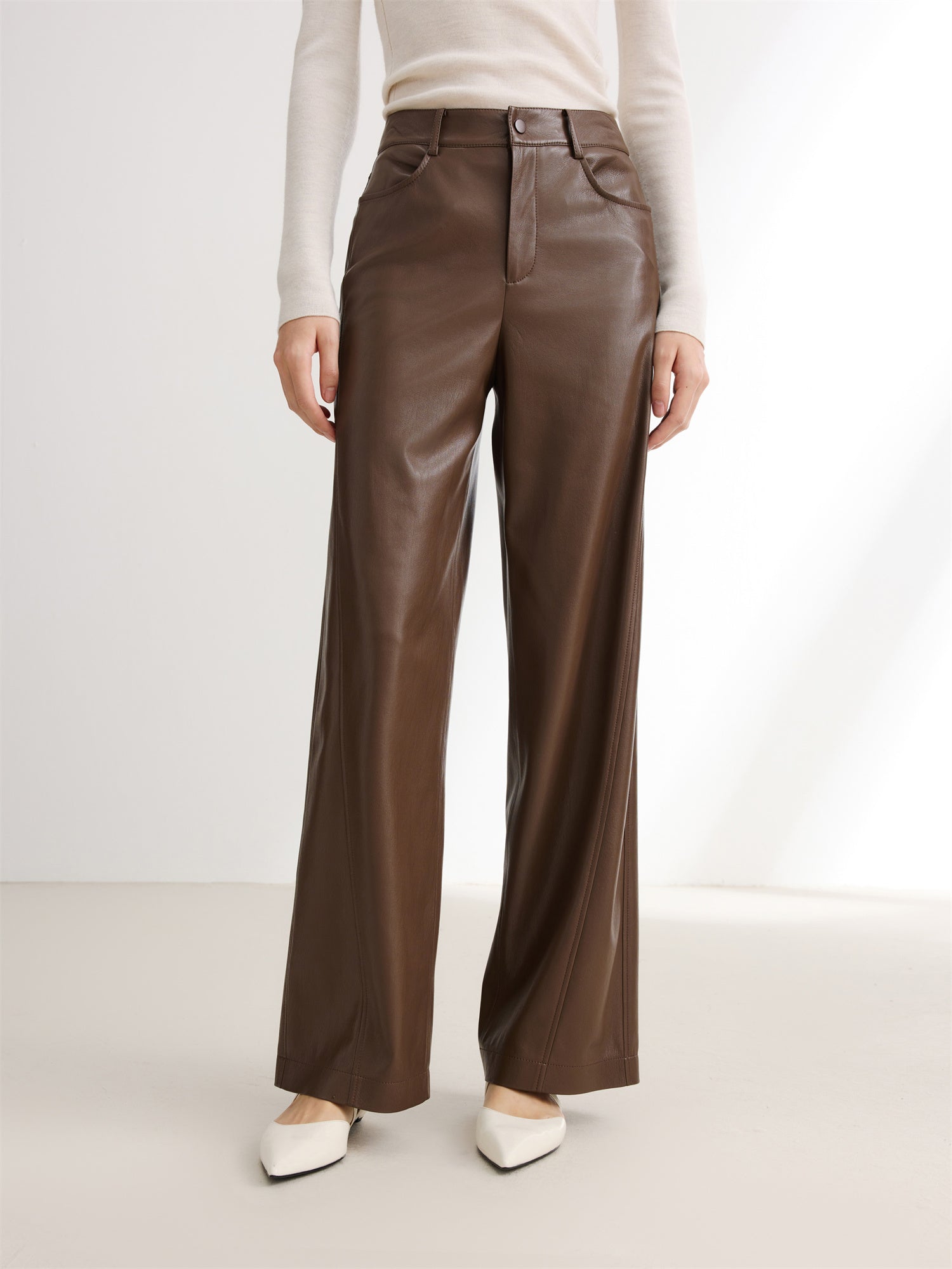 Pleated Pant | Brown
