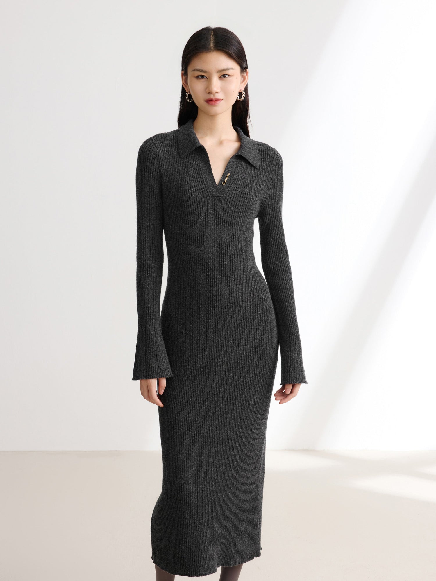 Long Sleeve Dress | Dark Heather Grey