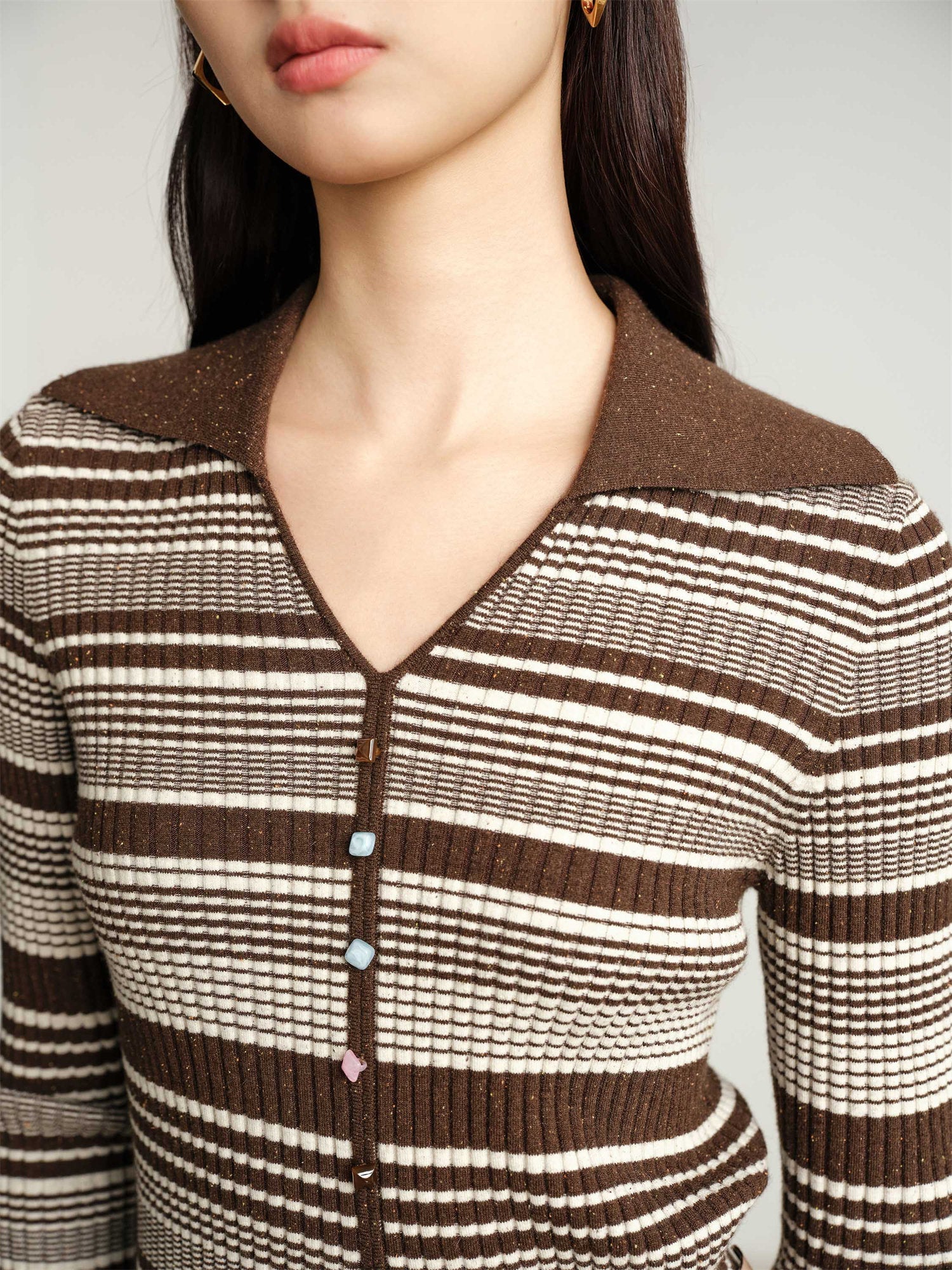 Collared Pullover | Brown
