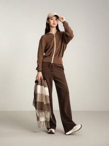 Yak Wool Zippered Hoodie | Brown