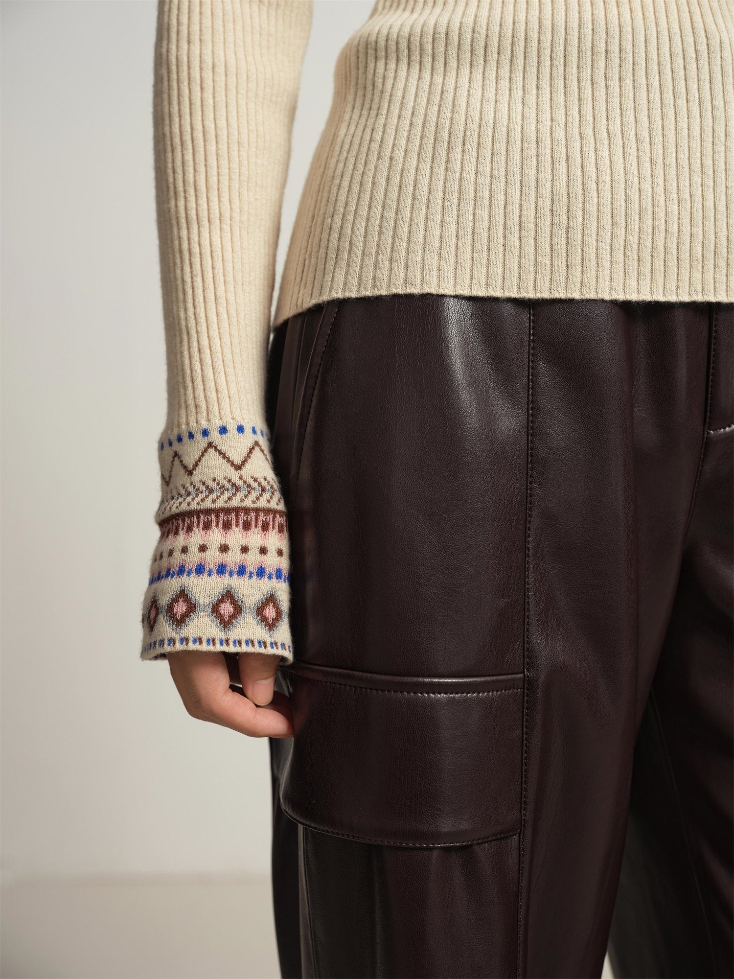 Yak Wool Ethnic Style Pullover | Beige