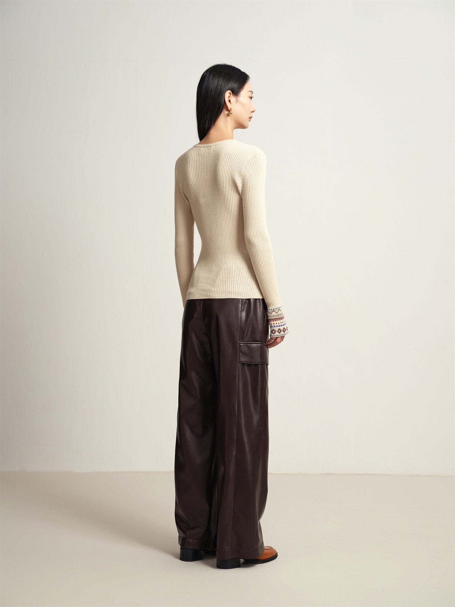Yak Wool Ethnic Style Pullover | Beige