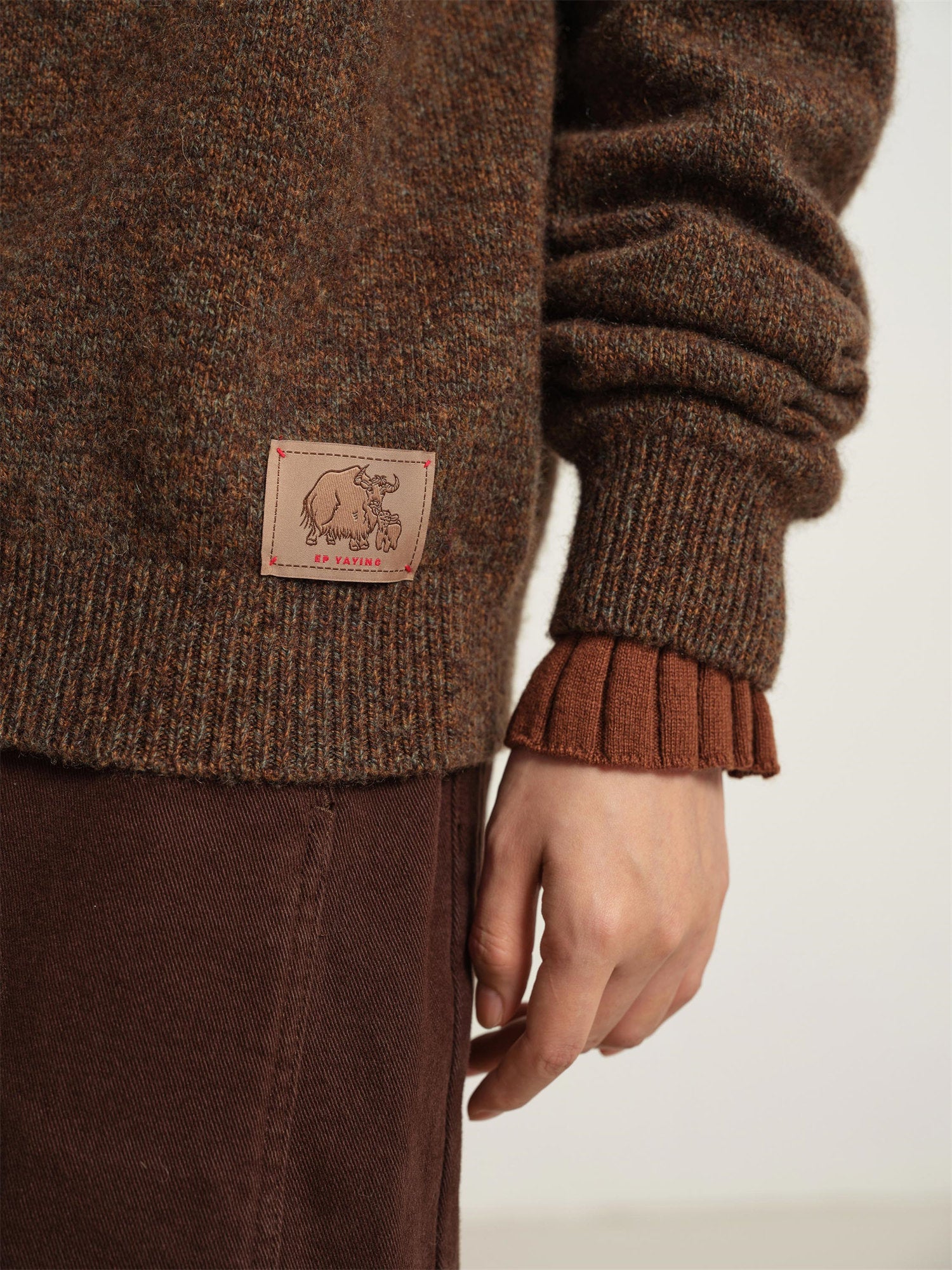 Zippered Sweater Jacket | Brown