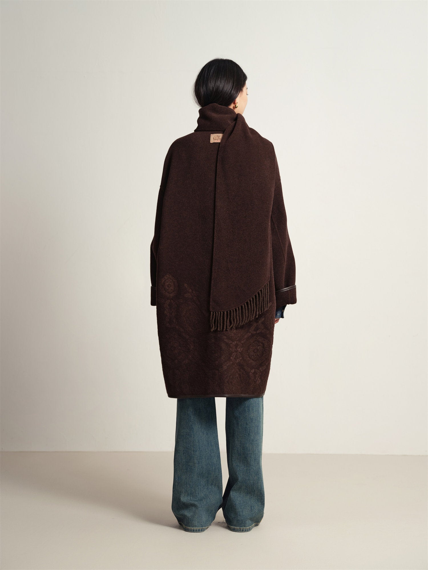 Lightweight Yak Cashmere Wool Coat | Brown