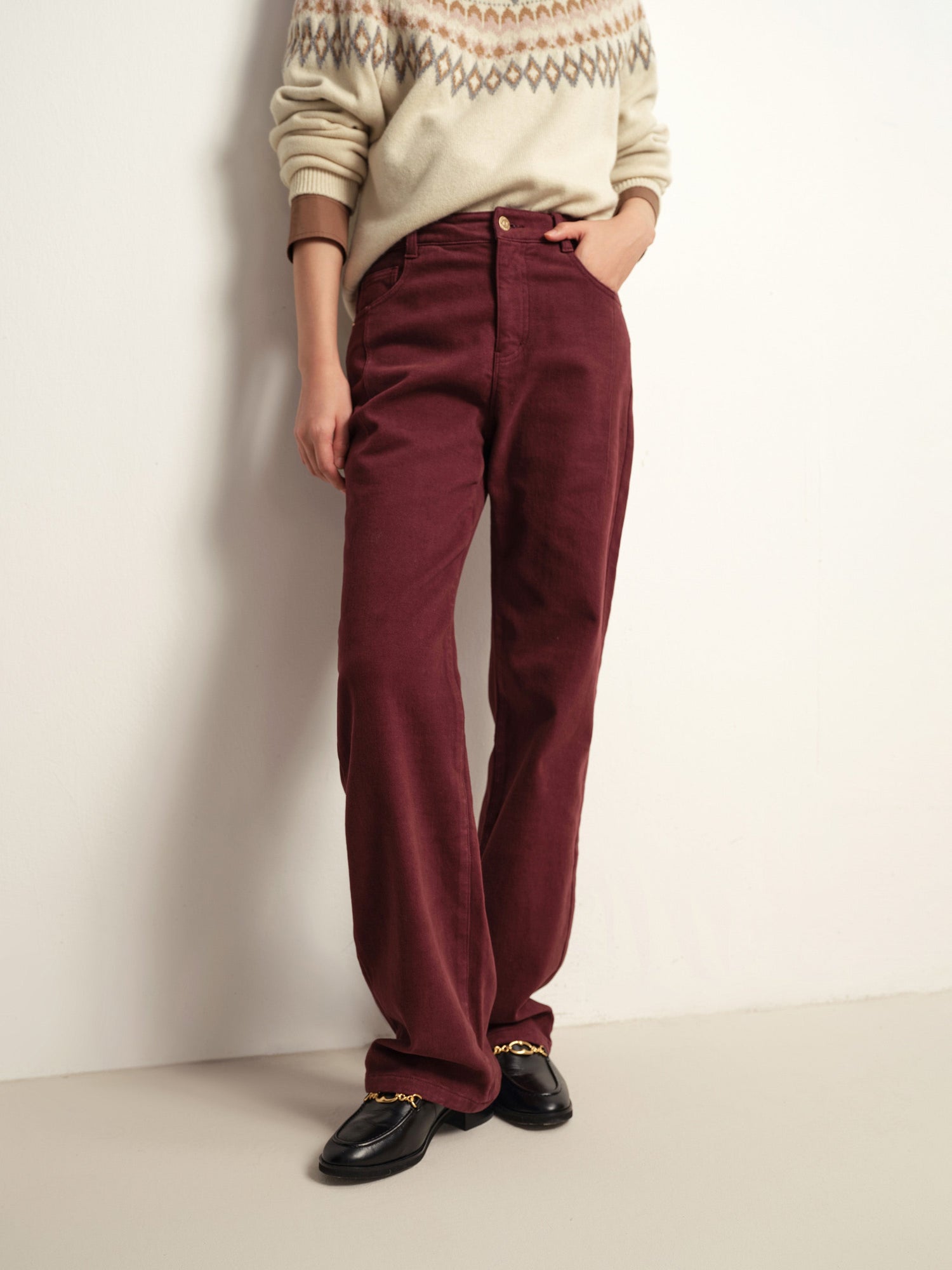 Slim Fit Pants | Burgundy