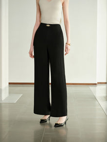 Straight-Leg Casual Pants | Black