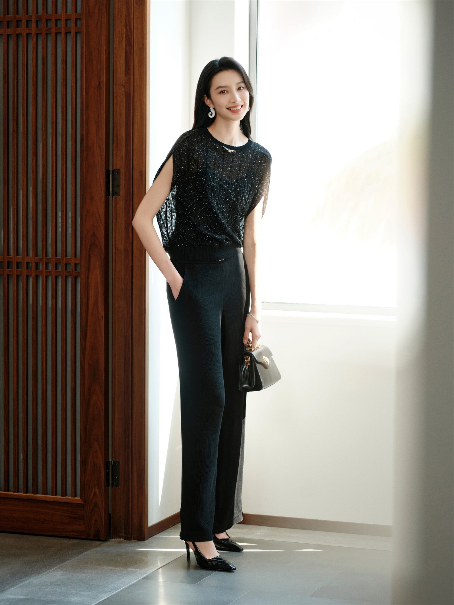 Straight-Leg Casual Pants | Black